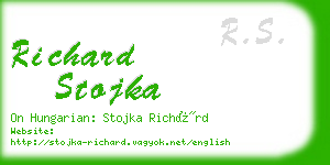 richard stojka business card